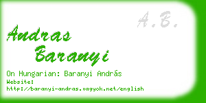 andras baranyi business card